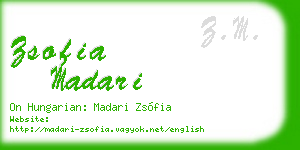 zsofia madari business card
